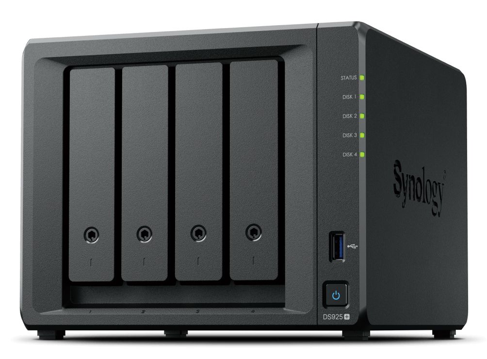 Synology DiskStation DS925+ NAS Server - Ryzen V1500B - 4GB RAM - 0TB - Black