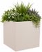 EDA Volcania Bloempot / plantenpot - Kunststof - Creme Wit - 50 cm - Dubbelwandig - Binnen / Buiten