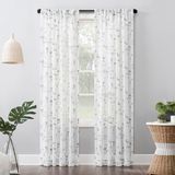 No. 918 Delia geborduurd bloemen Sheer Rod Pocket gordijnpaneel, 50" x 84", wit