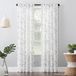 No. 918 Delia geborduurd bloemen Sheer Rod Pocket gordijnpaneel, 50" x 84", wit