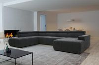 DOMO. collection Sofa Brandon, woonkamer met rugfunctie en zitting verstelling in U-vorm, bekleding 359 x 228 x 80 cm (b x d x h), grijs