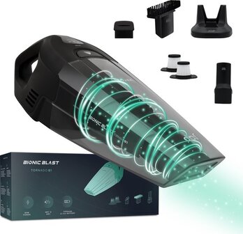 JAP Appliances Tornado S1 - Kruimeldief - 80W - Zakloos - Nat & Droog - Zwart