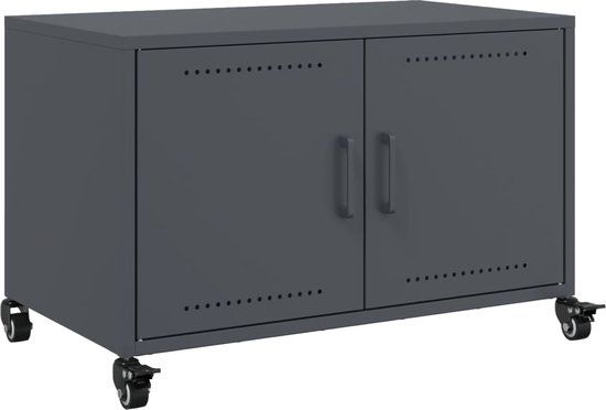 vidaXL Tv-meubel 68x39x43,5 cm staal antracietkleurig