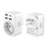 Reisadapter Amerikaanse adapter Engeland Duitsland stekker met 2 USB 2.4A, stekkeradapter reisstekker stroomadapter voor Ierland Groot-Brittannië muur lader laadstation, Engeland stopcontact
