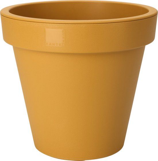 Pro Garden Bloempot - okergeel - rond - D20 cm - kunststof
