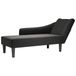 VidaXL Chaise longue met rechterarmleuning stof zwart