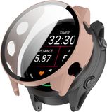 Strap-it Garmin Forerunner 570 - 42mm Hard case hoesje met screenprotector glas (zalm roze)