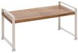 5Five Keuken/aanrecht rekje - metaal/acacia hout - 40 x 20 x 20 cm - keuken organizer - wit/bruin - verhoger