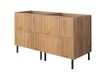 3xE living Meuble sous-vasque sur pieds 120 cm, chêne craft, poignée dorée