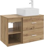 vidaXL Badkamermeubel Set 2 st Artisanaal eiken Bewerkt hout