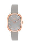 TOUS Analoog stalen horloge met leren armband Heritage, Roze met grijze armband, riem