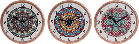 Bordsklocka Home ESPRIT Keramisch Mandala 16 x 1 x 16 cm