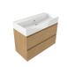Saniclass Holz Pure Badkamermeubelset - 100x45x72cm - Legend keramische wastafel wit - 1 wasbak - zonder kraangat - 2 lades - mat eiken natural (hout)