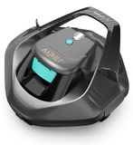 AIPER Zwembadrobot, 90 minuten krachtige reiniging, dubbele aandrijfmotoren, led-indicatoren, automatisch parkeren, zwembadrobot met accu, draadloos, perfect voor vlakke bodem en zwembad tot 80 m²