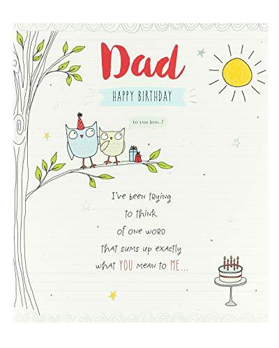 UK Greetings UK Greetings Papa verjaardagskaart - verjaardagskaart voor hem - zoete verjaardagskaart - uil verjaardagskaart, wit