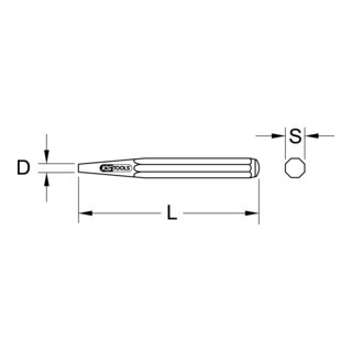 KS Tools KS Tools Doorslag, 8-zijdig, formD, Ø 2mm Aantal:1