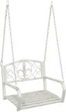 vidaXL Banc de jardin acier 71,5 x 59 x 55 cm blanc antique