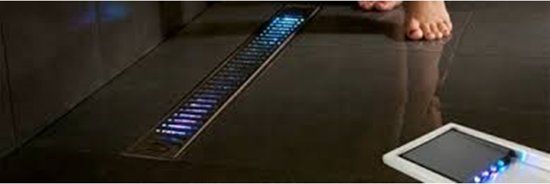 Sencys LED verlichting voor douchegoot / douchedrain 2 verlichtingsblokjes Incl. oplaadstation