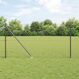 vidaXL Euro-hek met grondpennen 25 x 1 m PVC-Coated Staal Grijs Mesh