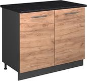 Vicco Wastafelkast Fame-Line, Goudkleurig Eiken/Antraciet, 100 cm