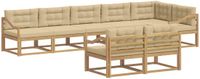 vidaXL - Bank loungeset - Polyester - Wit en Beige - 8 zitplekken