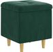 vidaXL Pouf de rangement, vert foncé, 40 x 40 x 45 cm, velours