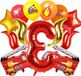 CCGT Precision Components Ltd. Ballons de pompier festifs - 21 pièces - Décoration d'anniversaire pour fans de pompiers de 3 ans