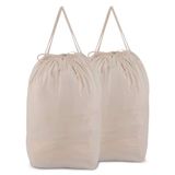 MCleanPin Wasbare waszakken met handgrepen, opslag voor vuile kleding, voor kamer, slaapzaal en reizen, 140 l, 2 stuks, beige