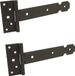 A.S.F. Fischer Bv Charnière de porte - 3x - noir - 40 x 3,5 cm - acier époxy