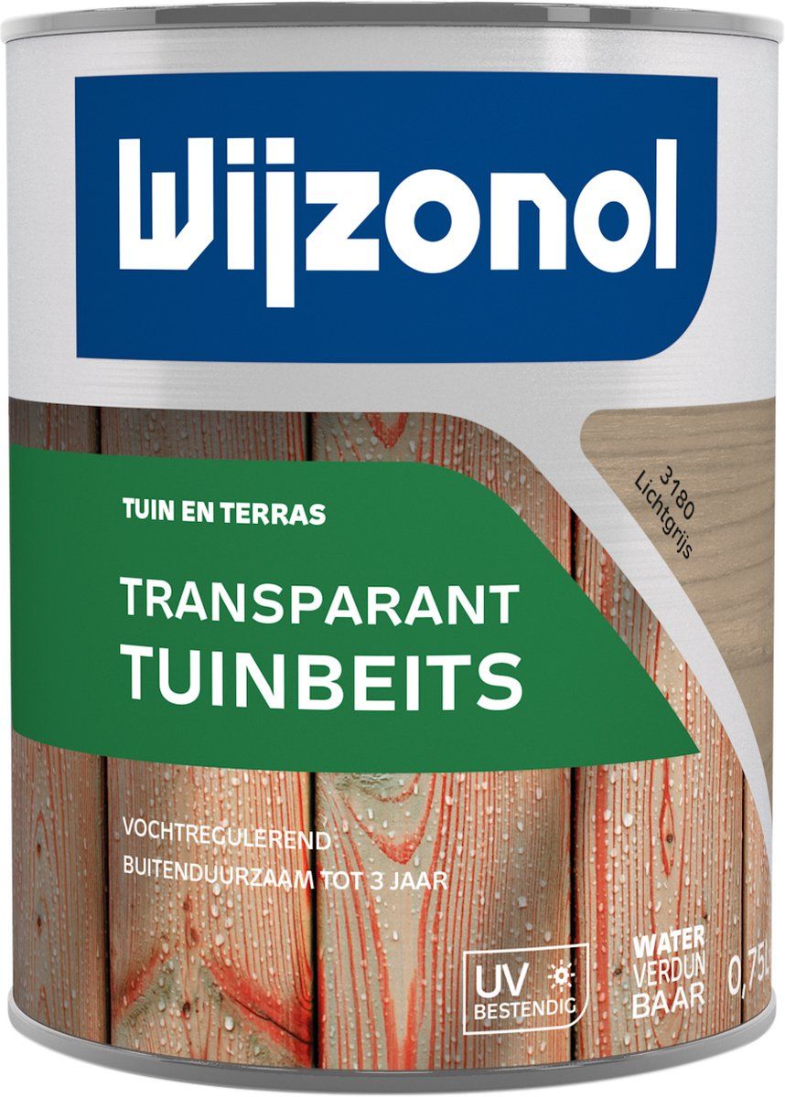 Wijzonol Transparant Tuinbeits 3180 Lichtgrijs 0,75 Liter