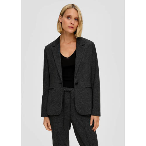 s.Oliver BLACK LABEL s.Oliver BLACK LABEL gemêleerde getailleerde blazer antraciet