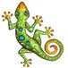 Tuokiuhn Metalen outdoor groene gekko wanddecoratie hagedis metalen muurkunst geschikt voor decoratie tuin patio tuin 11,5 x 8,5 l nch