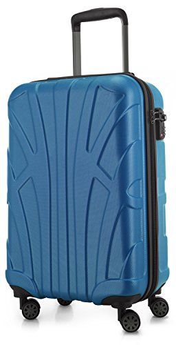 Suitline handbagage harde koffer, cabinekoffer, TSA, 55 cm, ca. 34 liter, 100% ABS mat cyaan