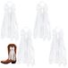 4 lacets blancs pour bottes, en satin, dentelle et perles, 22,5 cm