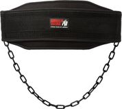 Gorilla Wear Nylon Dip Belt - Gewichtriem met 105cm Ketting - Dipriem voor Pull-ups & Dips - 100kg Belastbaar - Zwart