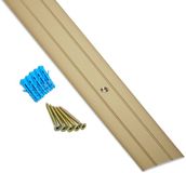 SOTECH 1 stuk 1000 x 37 x 2 mm Overgangsrail Cross van aluminium messing geanodiseerd Overgangsprofiel geperforeerd incl. bevestigingsset vloerrail