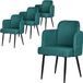 ML-Design Set van 4 stoelen benzine stof met metalen poten