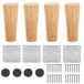 Pieds de table en bois set de 4