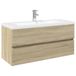 VidaXL Ensemble de meubles de salle de bain 2 pièces, céramique et panneau de particules