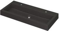 Wastafel INK Momento Wastafel Quartz met 2 Kraangaten - 1000x450x90 mm - Zwart