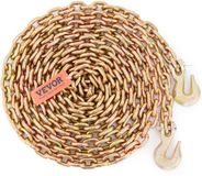 VEVOR Trekketting 8mmx6m Transportketting 2222kg Draagvermogen G80 Transportbinderketting Stalen Bosbouwketting Stalen Ketting Robuuste Ketting voor Heffen, Laden, Slepen en Vastbinden etc
