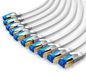 Primewire câble LAN, set de 10 pièces, CAT 8, plat, câble de raccordement jusqu'à 40 Gbit/s, blindage S/FTP PIMF, connecteurs RJ45 plaqués or, câble réseau 0,5 m, Ethernet, blanc