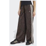 ADIDAS ORIGINALS Pantalon 'SATIN SNAKE PRINT WIDE LEG TRACK' brun foncé / noir / blanc
