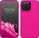 kwmobile telefoonhoesje geschikt voor Apple iPhone 14 Pro Max - Hoesje met siliconen coating - Smartphone case in neon roze