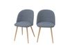 Lot de 2 chaises en tissu bleu marine et pieds en métal