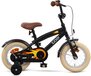 SJOEF Cruise Jongensfiets 12 inch Mat Zwart | Kinderfiets met zijwieltjes | Leeftijd 2, 3 & 4 jaar | Kledingmaat 90-105 | Fiets 12 inch