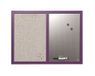 Bi-Office Combitbord lavander, prikbord en whiteboard, parelkleuren textieloppervlak en zilver magnetisch, lila MDF frame 22 mm dik, 60 x 45 cm