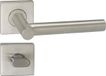 Impresso Alton Poignée de porte - RVS - Carré avec rosace de toilette carrée - 2 pièces