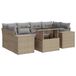 vidaXL 7-delige Loungeset met kussens, polyrattan, beige