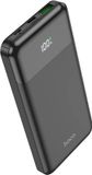 Hoco Powerbank 10.000 mAh - Mini Powerbank met PD 20W Snellader - USB-C en USB-A - Digitaal LED Display - Zwart